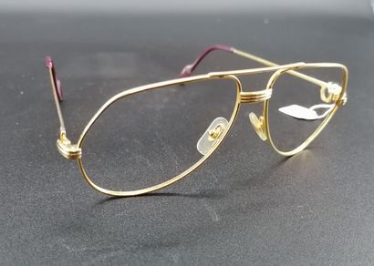 null CARTIER- Pair of gold plated aviator glasses 
