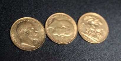 3 gold coins Edward VII
