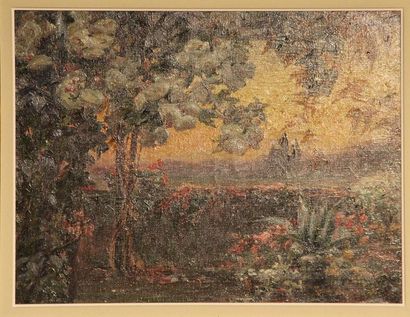 Mathilde DELATTRE (1871-?) "Paysage", huile sur toile