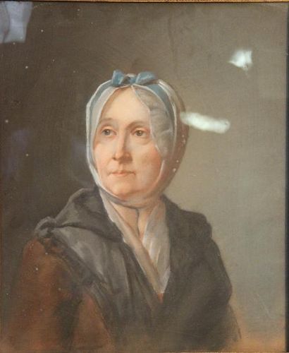 ECOLE FRANÇAISE FIN DU XIXÈME SIÈCLE "Portrait de dame", pastel sur papier. 55x4...