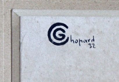 Gaston Albert CHOPARD (1883-1942) 
Les bovins 
Encre
signée et datée 1932 en haut...