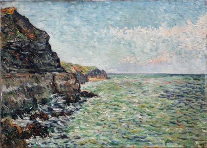 Paul SIGNAC (1863-1935) 
Port-en-Bessin (étude n°2)
1883
Huile sur toile
signée et...