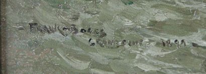 FRANK-BOGGS (1855-1926) 
Voiliers à Granville
Huile sur toile
signée en bas à gauche
située...