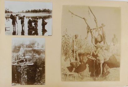 null Egypte. 3 photographies vers 1880 :

- Chadouf à la Haute-Egypte. (Le chadouf...