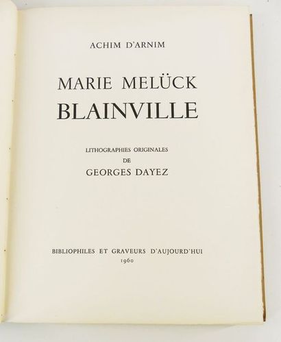 null ACHIM D'ARNIM. Marie Melück-Blainville, lithographies originales de Georges...
