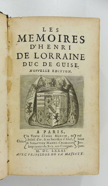 null [GUISE (Henri de Lorraine, duc de)]. Les mémoires d'Henri de Lorraine, duc de...