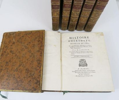 null HERODOTE. Histoire d'Hérodote. Paris, Musier & Nyon, 1786.

7 vol. in-4, veau...