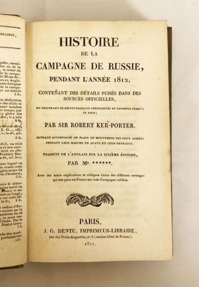 null KER-PORTER (Robert). Histoire de la Campagne de Russie pendant l'année 1812…...