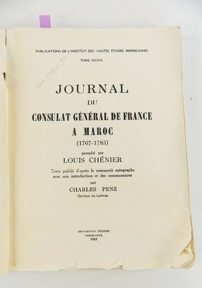 null Maroc - Louis CHENIER. Journal du consulat général de France au Maroc (1767-1785)...