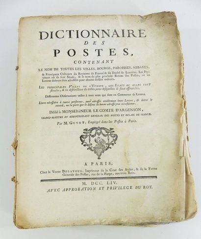 null Postes - M. GUYOT employé des postes de Paris. Dictionnaire des postes contenant...
