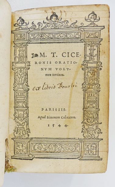 null CICÉRON (Marcus Tullius). M. T. Ciceronis orationum volumen tertium. Parisiis,...