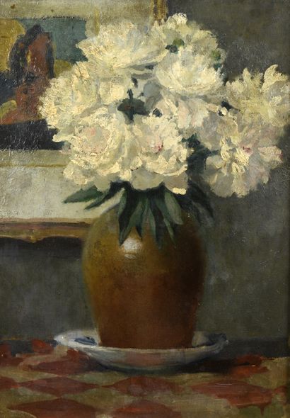 null Henri MONTASSIER (1880-1946)
Bouquet de pivoines blanches
Huile sur toile.
Signée...