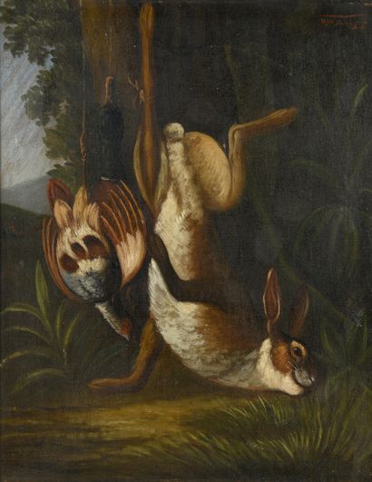 null J.JOURDAIN (XIX-Xxe siècle)
Nature morte aux lièvre et faisan
Huile sur toile....