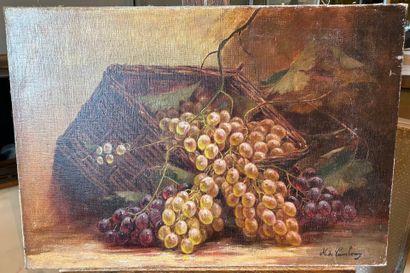 null M. de CAMBRAY
Le panier de raisins
Huile sur toile signée en bas à droite
38,5...