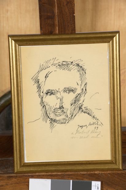 null Jacques VILLON (1875-1963)
Portrait de Robert Rey, académicien des Beaux-arts,...