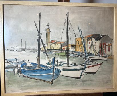 Robert HUMBLOT (1907-1962)
Vue de port
Estampe
Signée...
