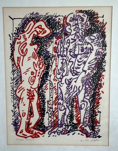 null André MASSON (1896-1987)
Sans titre
Lithographie sur papier, signé en bas à...