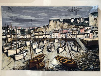  Bernard BUFFET (1928-1999), d'après,
Le port de Tréboul.
Epreuve d'artiste avec... Gazette Drouot