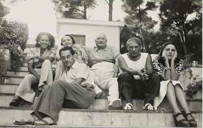 Man Ray Man Ray, Ady, el señor y la señora Cuttoli, con Picasso y Dora Maar, en Antibes,... Gazette Drouot