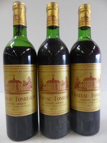 null 3 bouteilles de Château Fonréaud Grand Cru Bourgeois de Listrac 1975 (1 HE -...