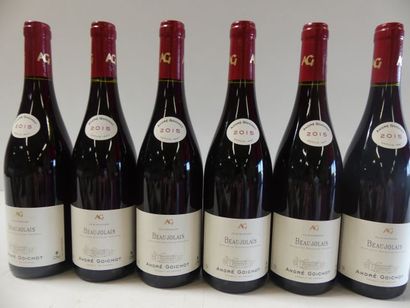 null 6 bouteilles de Beaujolais 2015 André Goichot Bouteille Bourguignonne