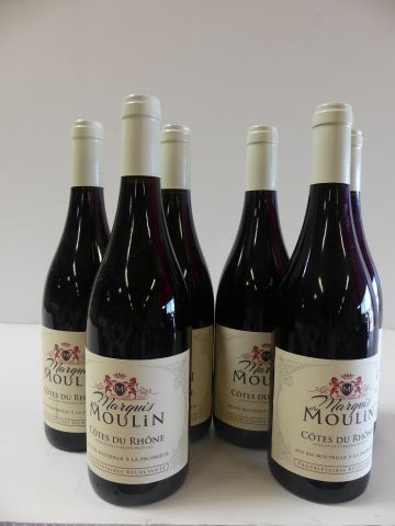 null 6 bouteilles de Côtes du Rhône 2017 Rouge Le Marquis du Moulin Récoltant