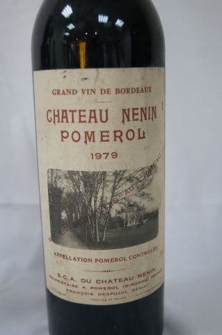 null Lot de 2 bouteilles de vin rouge : 1 de Pomerol Château Nenin 1979 (B) et 1...