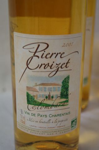 null 3 bouteilles de vin de Pays charentais, domaine de Colombard, 2007, vin bio