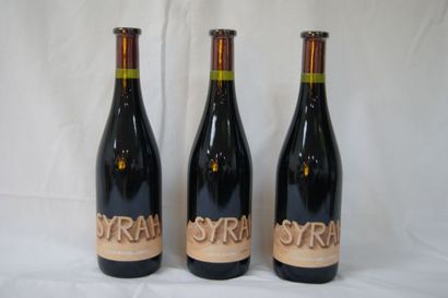 null 3 bouteilles de vin rouge, colline rodaniennes, Syrah, 2008