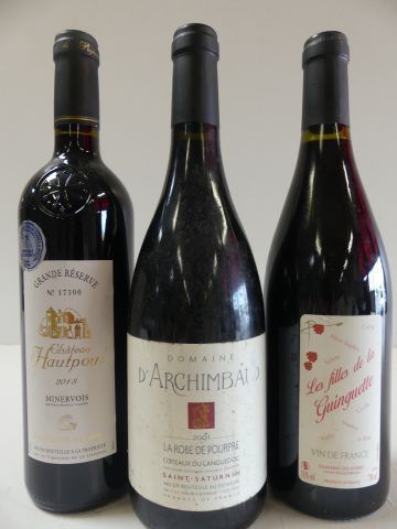 null Lot de 3 bouteilles : 1 Château d'Haupoule Elevage fût de chêne Minervois Rouge...