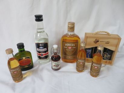 null Lot de mignonettes dont whisky, liqueurs. On y joint une petite bouteille de...