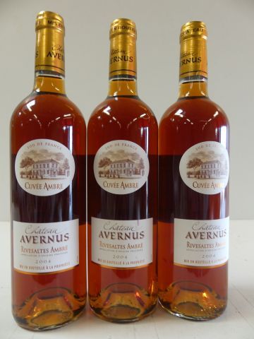 null 3 bouteilles de Rivesaltes 2004 La Cuvée Ambre du Château Avernus 15 % vol