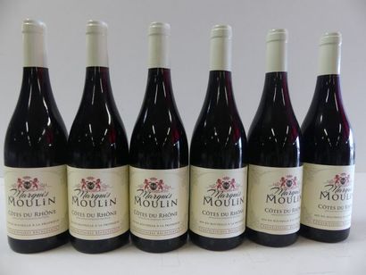 null 6 bouteilles de Marquis du Moulin 2017 Côtes du Rhône Propriétaire Récoltan...