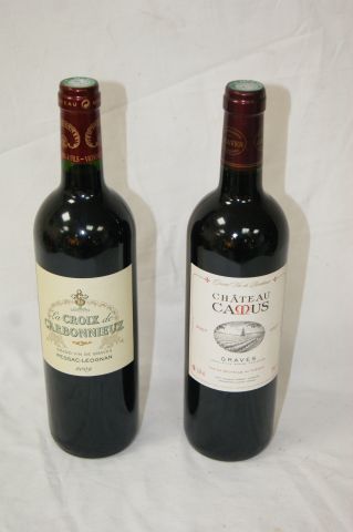 null Lot de deux bouteilles : une de Graves Château Camus 2007 et une de Pessac Leognan,...