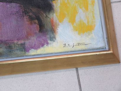 null Maurice Elie SARTHOU (1911-1999) "Composition jaune" Huile sur toile. SBD. 63...