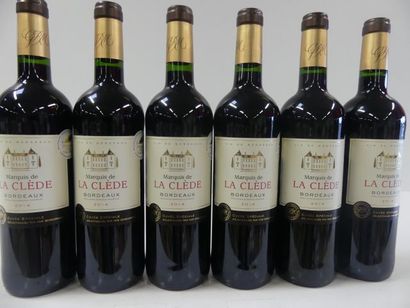 null 6 bouteilles de Marquis de la Clède 2014 AOC Bordeaux Rouge - Médaille d'Or...