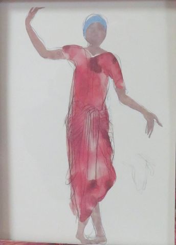 null D'après RODIN "La danseuse cambodgienne" Reproduction en couleurs. Encadrée...