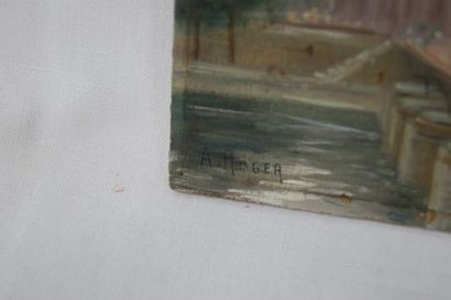 null A. HOGER "Les Invalides" huile sur panneau. SBG. 14 x 18 cm