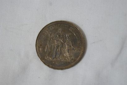 null Pièce de 50 francs Hercule en argent, 1978. Poids : 30 g