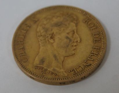 null Pièce de 40 francs en or "Charles X", 1824. Poids : 12,87 g