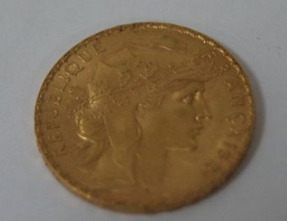 null Pièce de 20 francs or, 1909. Poids : 6,44 g