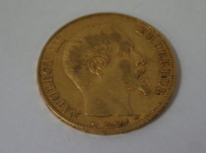 null Pièce de 20 francs or Napoléon III, 1854. Poids : 6,43 g
