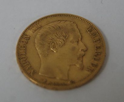 null Pièce de 20 francs or Napoléon III, 1860. Poids : 6,43 g