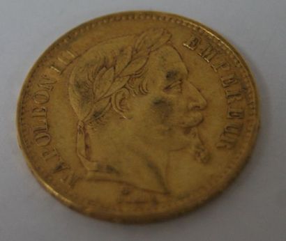 null Pièce de 20 francs or Napoléon III, 1870. Poids : 6,45 g