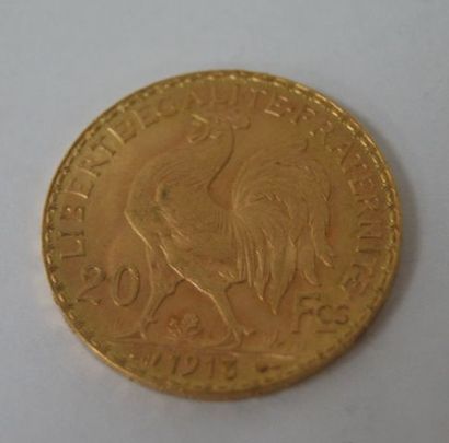 null Pièce de 20 francs or, 1913. Poids : 6,48 g