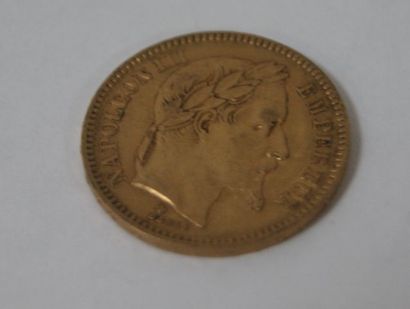 null Pièce de 20 francs or Napoléon III, 1863. Poids : 6,45 g