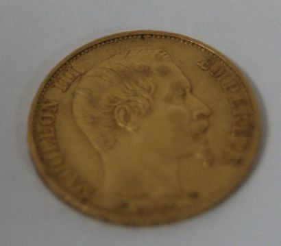 null Pièce de 20 francs or Napoléon III, 1858. Poids : 6,45 g