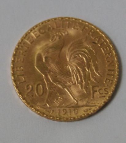 null Pièce de 20 francs or, 1910. Poids : 6,45 g