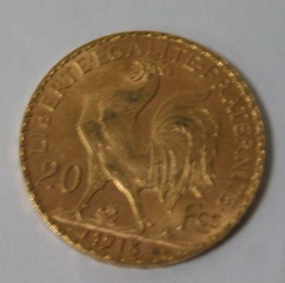 null Pièce de 20 francs or, 1915. Poids : 6,45 g