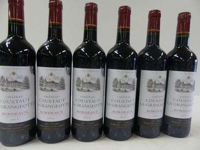 null 6 bouteilles de Bordeaux 2017 Château Coustaut La Grangeotte Médaillé d'Argent...